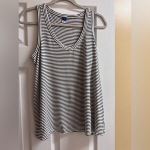 Old Navy Luxe Black and White Striped Tanktop